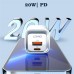 Сетевое зарядное устройство Ldnio A2318C USB/ Type-C QC PD белое + кабель Type-C to Type-C