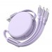 Кабель Hoco X78 3в1 USB to Lightning/ Type-C/ MicroUSB 1m purple