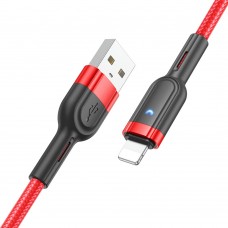 Кабель Hoco U117 з індикатором USB to Lightning 1.2m red