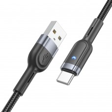 Кабель Hoco U117 з індикатором USB to Type-C 1.2m black