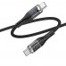 Кабель Hoco U115 з дисплеем Type-C to Type-C PD 100W 1.2m black