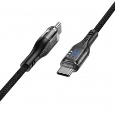 Кабель Hoco U115 з дисплеем Type-C to Type-C PD 100W 1.2m black