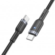 Кабель Hoco U117 з індикатором Type-C to Type-C PD 60W 1.2m black