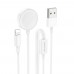 Кабель Borofone BQ22 2в1 USB to Lightning/ iWatch Qi 1.2m white