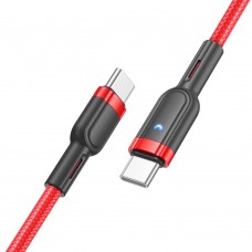 Кабель Hoco U117 з індикатором Type-C to Type-C PD 60W 1.2m red