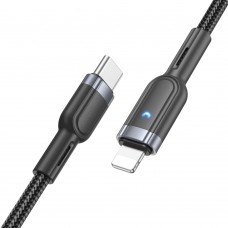 Кабель Hoco U117 з індикатором Type-C to Lightning PD 1.2m black