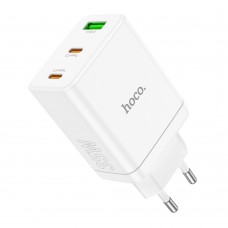 Мережевий зарядний пристрій Hoco N33 USB/ 2 Type-C PD 35W білий