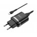 Зарядний пристрій Hoco N1 USB чорний + кабель USB to MicroUSB