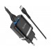 Мережевий зарядний пристрій Hoco N1 USB чорний + кабель USB to Type-C