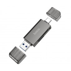 Адаптер перехідник Hoco HB39 USB/Type-C 3.0 сірий