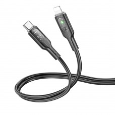 Кабель Hoco U120 з індикатором Type-C to Lightning PD 27W 1.2m black