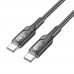 Кабель Hoco U120 с индикатором Type-C to Type-C PD 60W 1.2m black