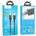 Кабель Hoco U120 с индикатором Type-C to Type-C PD 60W 1.2m black