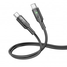 Кабель Hoco U120 з індикатором Type-C to Type-C PD 60W 1.2m black