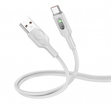 Кабель Hoco U120 з індикатором USB to Type-C QC 27W 1.2m grey