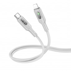 Кабель Hoco U120 з індикатором Type-C to Lightning PD 27W 1.2m grey