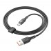 Кабель Hoco U120 з індикатором USB to Type-C QC 27W 1.2m black