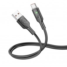 Кабель Hoco U120 з індикатором USB to Type-C QC 27W 1.2m black