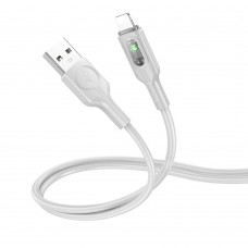 Кабель Hoco U120 з індикатором USB to Lightning 1.2m grey