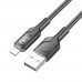 Кабель Hoco U120 с индикатором USB to Lightning 1.2m black