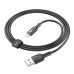 Кабель Hoco U120 с индикатором USB to Lightning 1.2m black