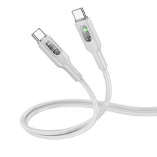 Кабель Hoco U120 з індикатором Type-C to Type-C PD 60W 1.2m grey