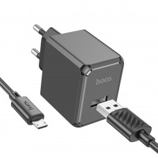 Мережевий зарядний пристрій Hoco CS11A USB чорний + кабель USB to MicroUSB