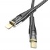 Кабель Hoco U121 с индикатором Type-C to Lightning PD 27W 1.2m black