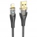 Кабель Hoco U121 з індикатором USB to Lightning 1.2m black