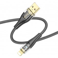 Кабель Hoco U121 з індикатором USB to Lightning 1.2m black