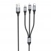 Кабель Hoco X102 3в1 USB to Lightning/ Type-C/ MicroUSB 1m black