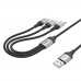 Кабель Hoco X102 3в1 USB to Lightning/ Type-C/ MicroUSB 1m black