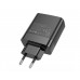 Мережевий зарядний пристрій Hoco C127A 3 USB/ Type-C PD45W чорний