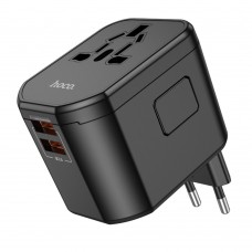 Мережевий зарядний пристрій Hoco AC15 2 USB/ Type-C 20W черное