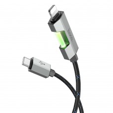 Кабель Hoco U123 з індикатором Type-C to Lightning PD 27W 1.2m black