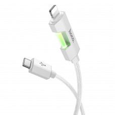 Кабель Hoco U123 з індикатором Type-C to Lightning PD 27W 1.2m grey