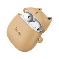 Наушники беспроводные вкладыши Hoco EW45 TWS Cat Ear caramel cat коричневые