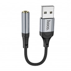 Адаптер перехідник Hoco LS36 USB to Jack 3.5 (F)чорний