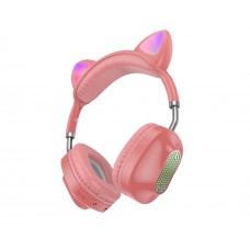 Навушники бездротові накладні Hoco ESD13 Skill Сат рожеві