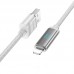 Кабель Hoco U127 з дисплеем USB to Lightning 1.2m silver gray