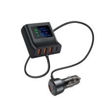 Автомобільний зарядний пристрій Acefast B11 3 USB/ Type-C QC PD 138W з дисплеєм чорний