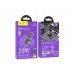 Автомобільний зарядний пристрій Hoco Z53A USB/ Type-C PD 30W QC transparent purple + кабель Type-C to Lightning