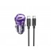 Автомобильное зарядное устройство Hoco Z53 Type-C PD 30W transparent purple + кабель Type-C to Type-C