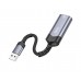 Адаптер перехідник Hoco UA26 100 Mbps USB to RJ45 metal gray