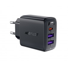 Мережевий зарядний пристрій Acefast A57 2 USB/ Type-C QC PD35W GaN чорний