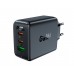 Мережевий зарядний пристрій Acefast A41 USB/2 Type-C QC PD PD65W GaN чорний