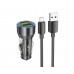 Автомобільний зарядний пристрій Hoco NZ12 2 USB QC 36W transparent black + кабель USB to MicroUSB