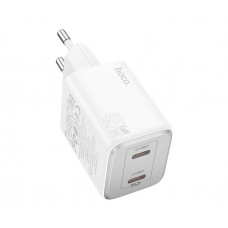 Мережевий зарядний пристрій Hoco N42 2 Type-C PD 45W white