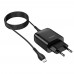 Мережевий зарядний пристрій Hoco C72Q USB QC + кабель USB to MicroUSB black