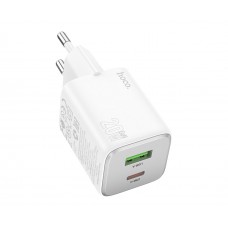 Мережевий зарядний пристрій Hoco N41 USB/ Type-C PD QC white